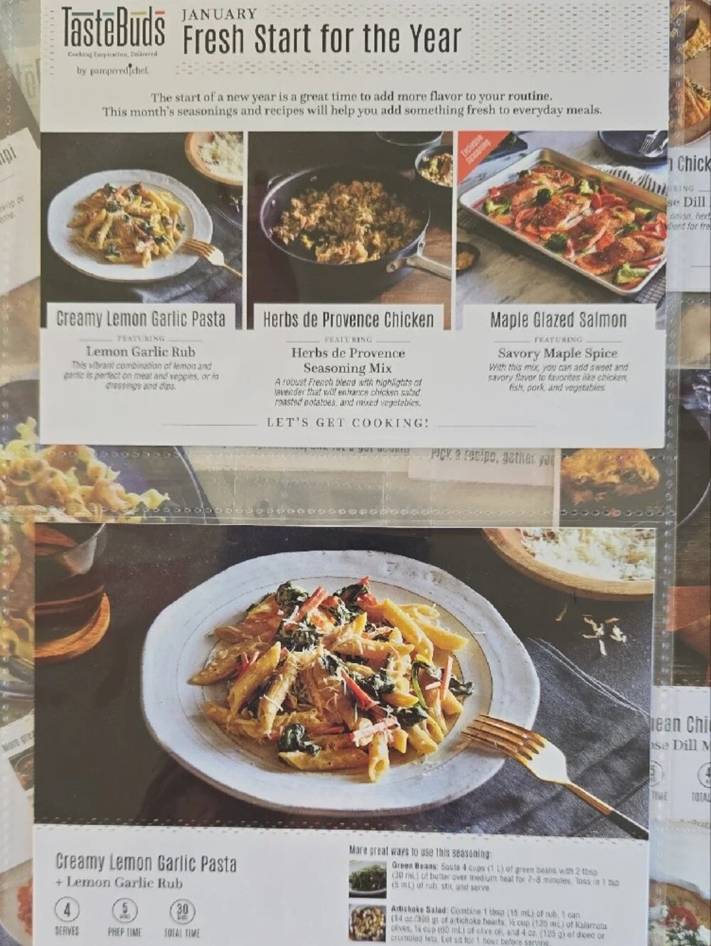 Pampered Chef TasteBuds Assorted Recipe Cards